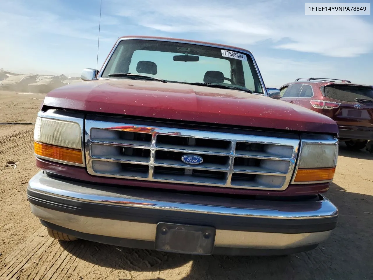 1992 Ford F150 VIN: 1FTEF14Y9NPA78849 Lot: 77688804