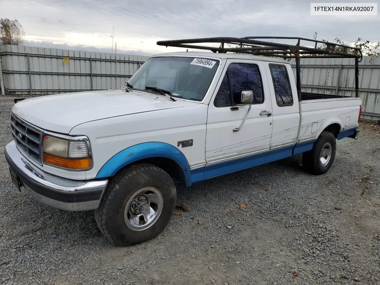 1994 Ford F150 VIN: 1FTEX14N1RKA92007 Lot: 75964994