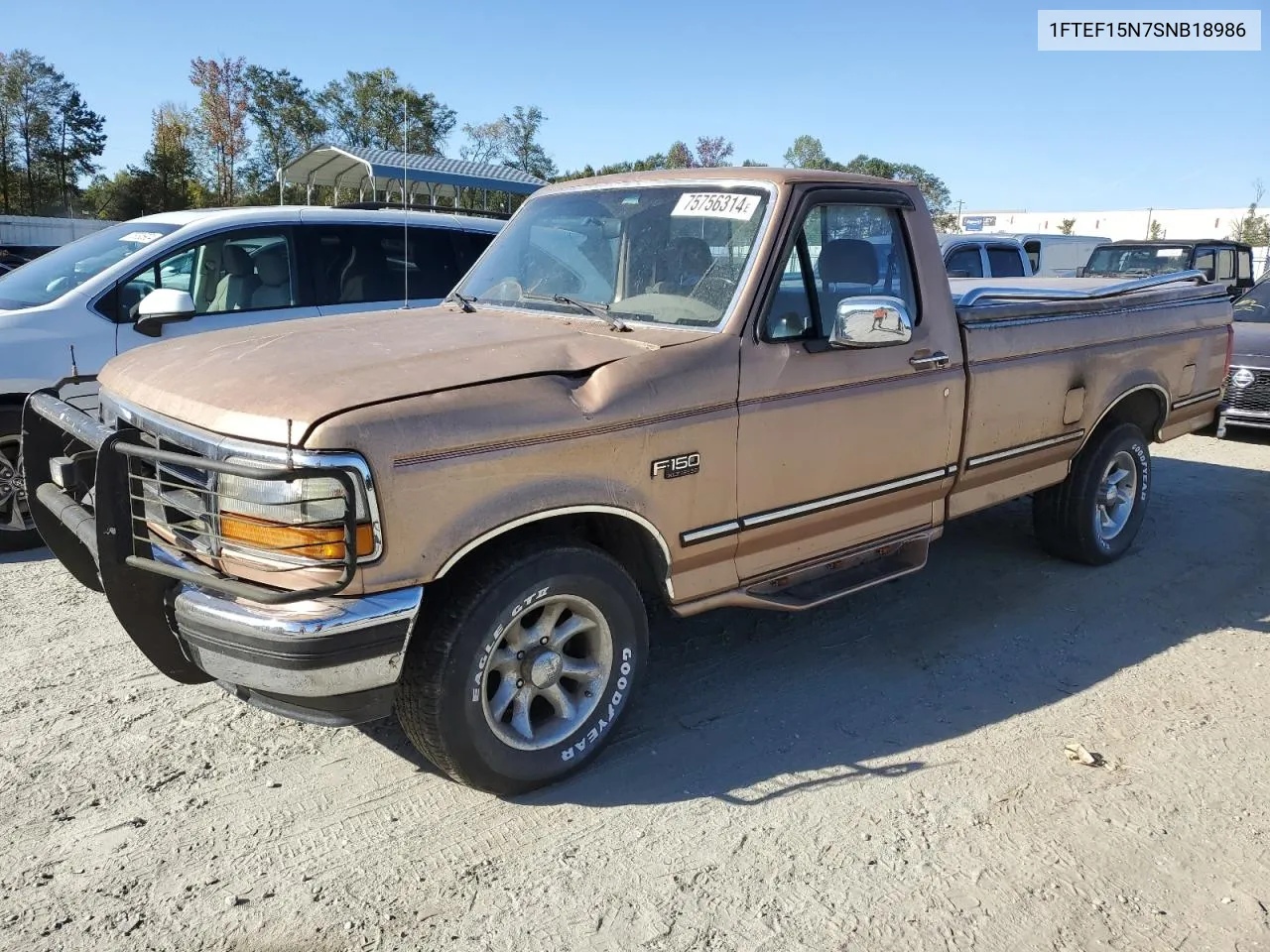 1995 Ford F150 VIN: 1FTEF15N7SNB18986 Lot: 75756314