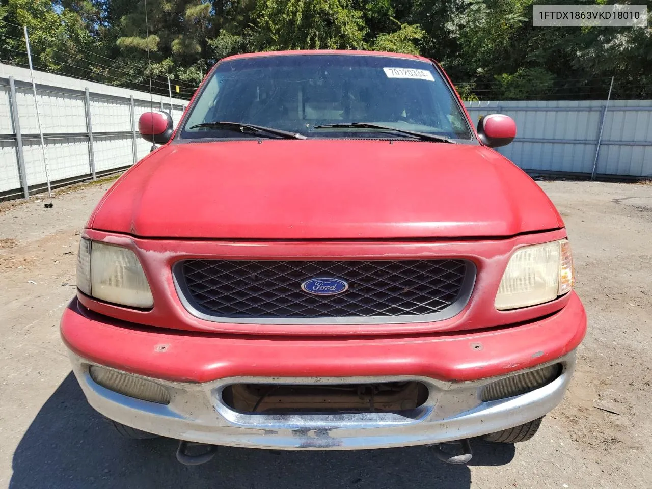 1997 Ford F150 VIN: 1FTDX1863VKD18010 Lot: 70120334