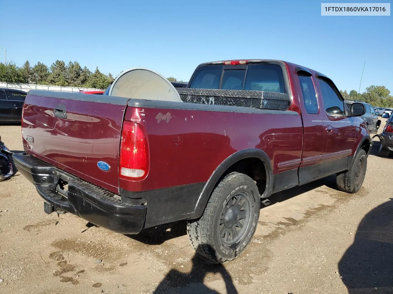 1997 Ford F150 VIN: 1FTDX1860VKA17016 Lot: 72203654