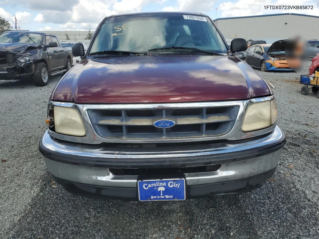 1997 Ford F150 VIN: 1FTDX0723VKB85872 Lot: 73927034