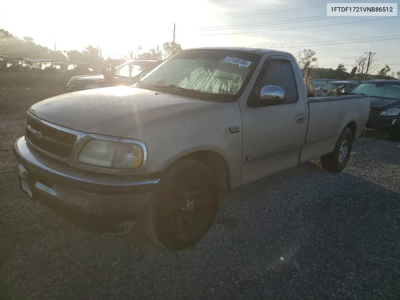 1997 Ford F150 VIN: 1FTDF1721VNB86512 Lot: 77140704