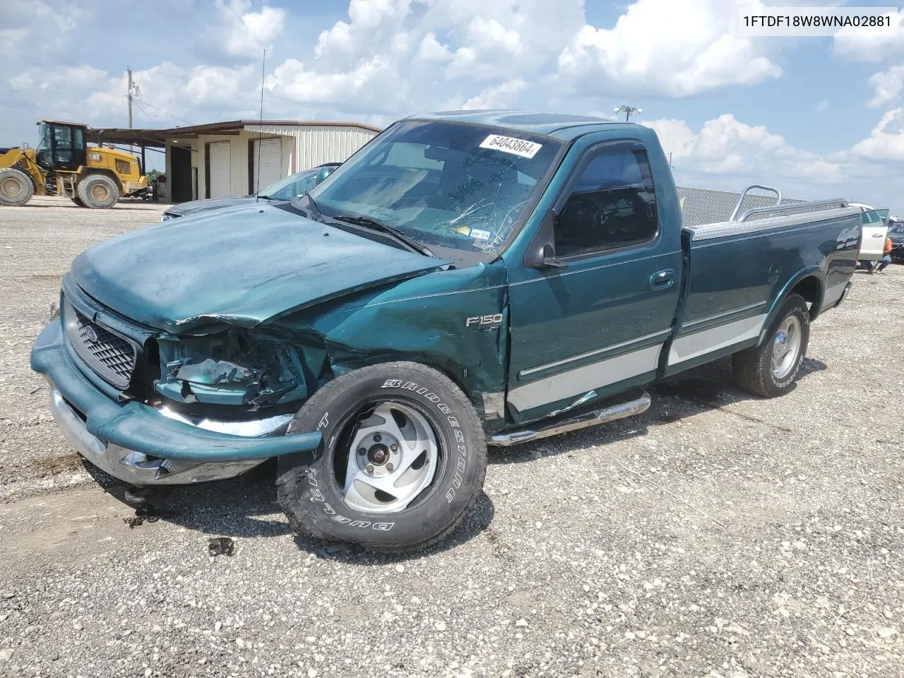 1998 Ford F150 VIN: 1FTDF18W8WNA02881 Lot: 64043864