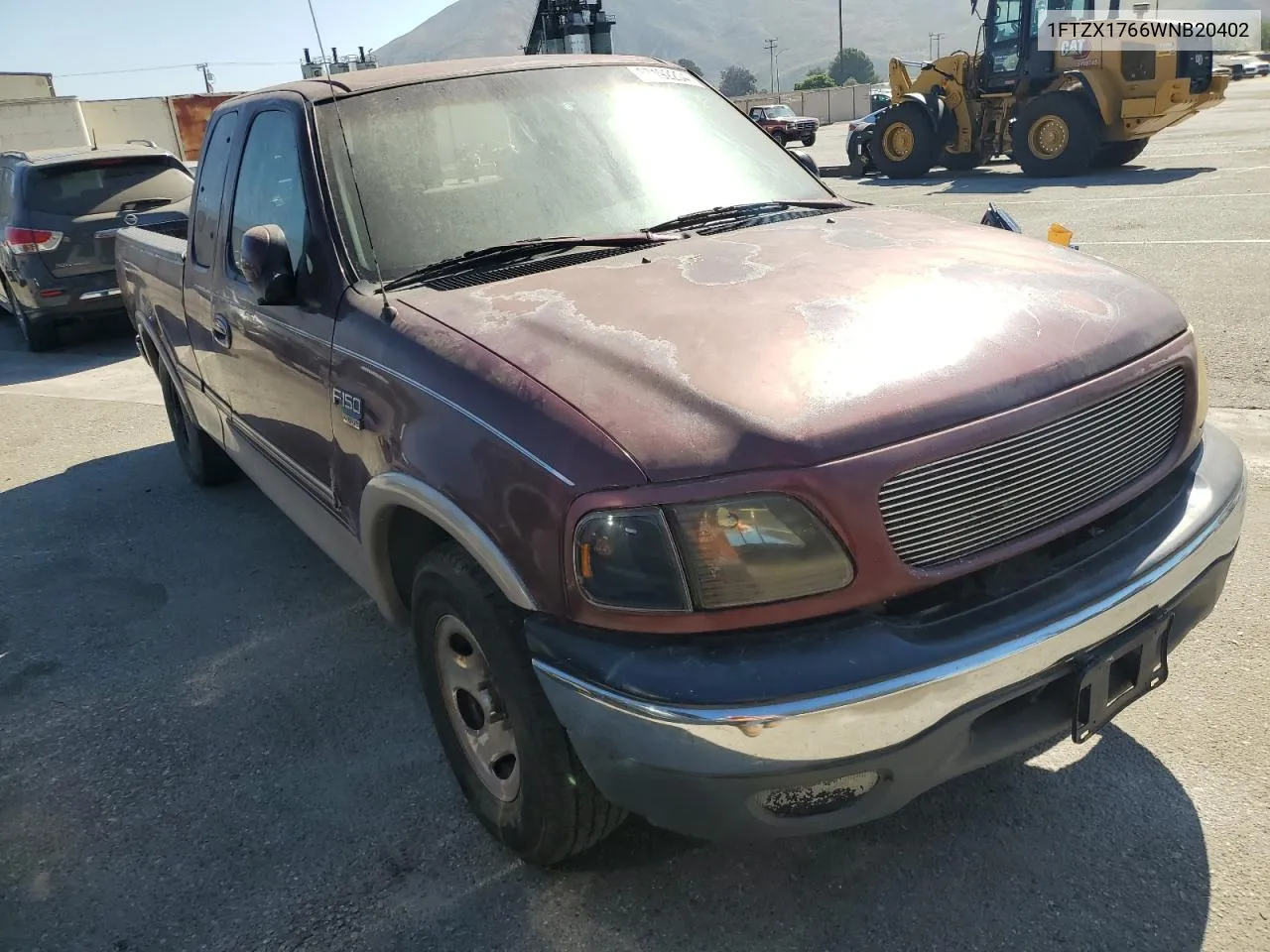 1998 Ford F150 VIN: 1FTZX1766WNB20402 Lot: 67192204