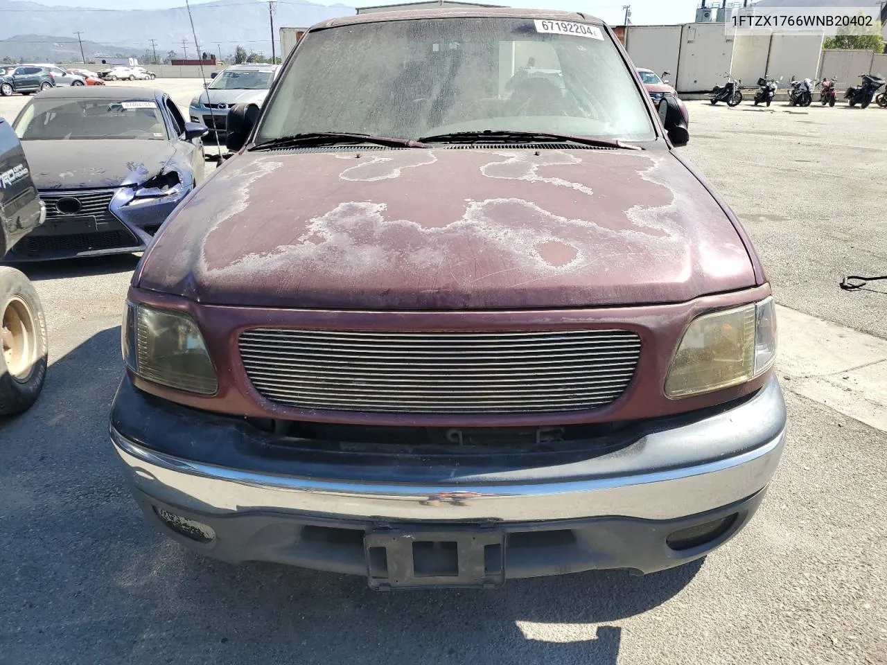 1998 Ford F150 VIN: 1FTZX1766WNB20402 Lot: 67192204