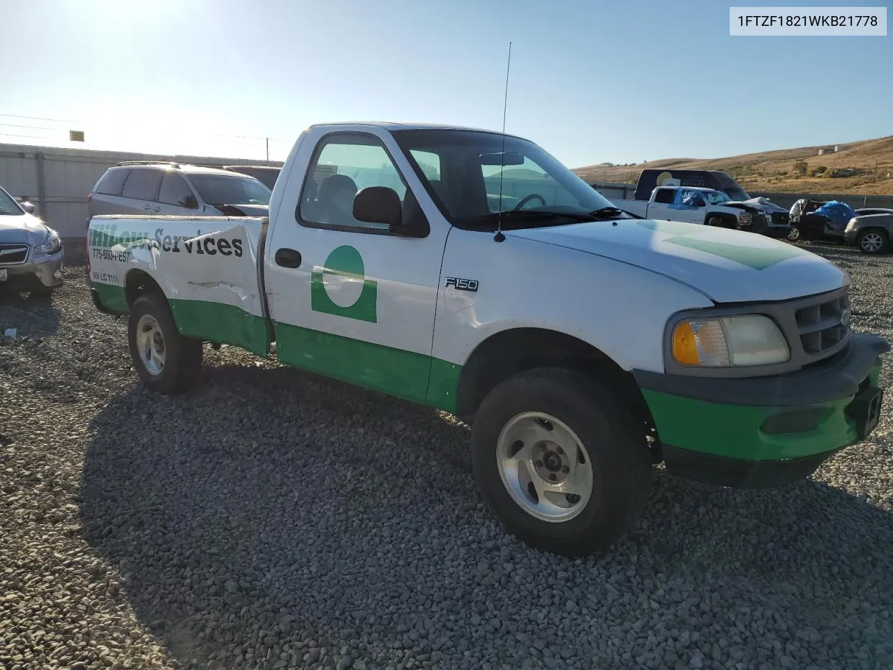 1998 Ford F150 VIN: 1FTZF1821WKB21778 Lot: 73009444