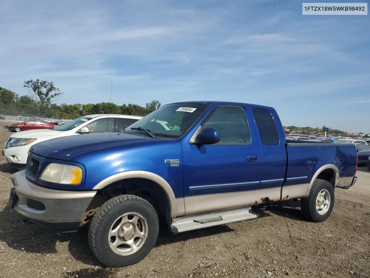 1998 Ford F150 VIN: 1FTZX18W5WKB98492 Lot: 73586864