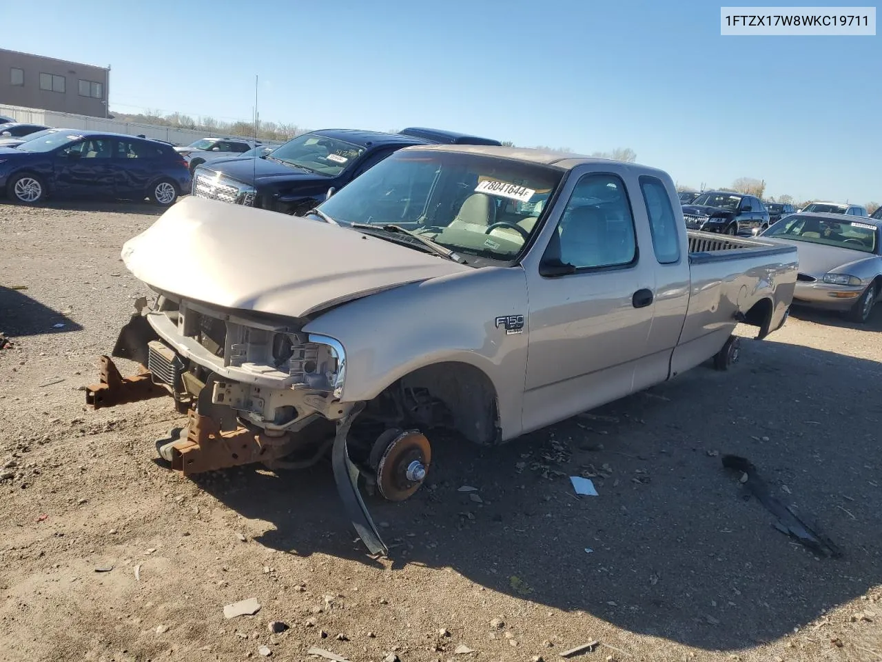 1998 Ford F150 VIN: 1FTZX17W8WKC19711 Lot: 78041644