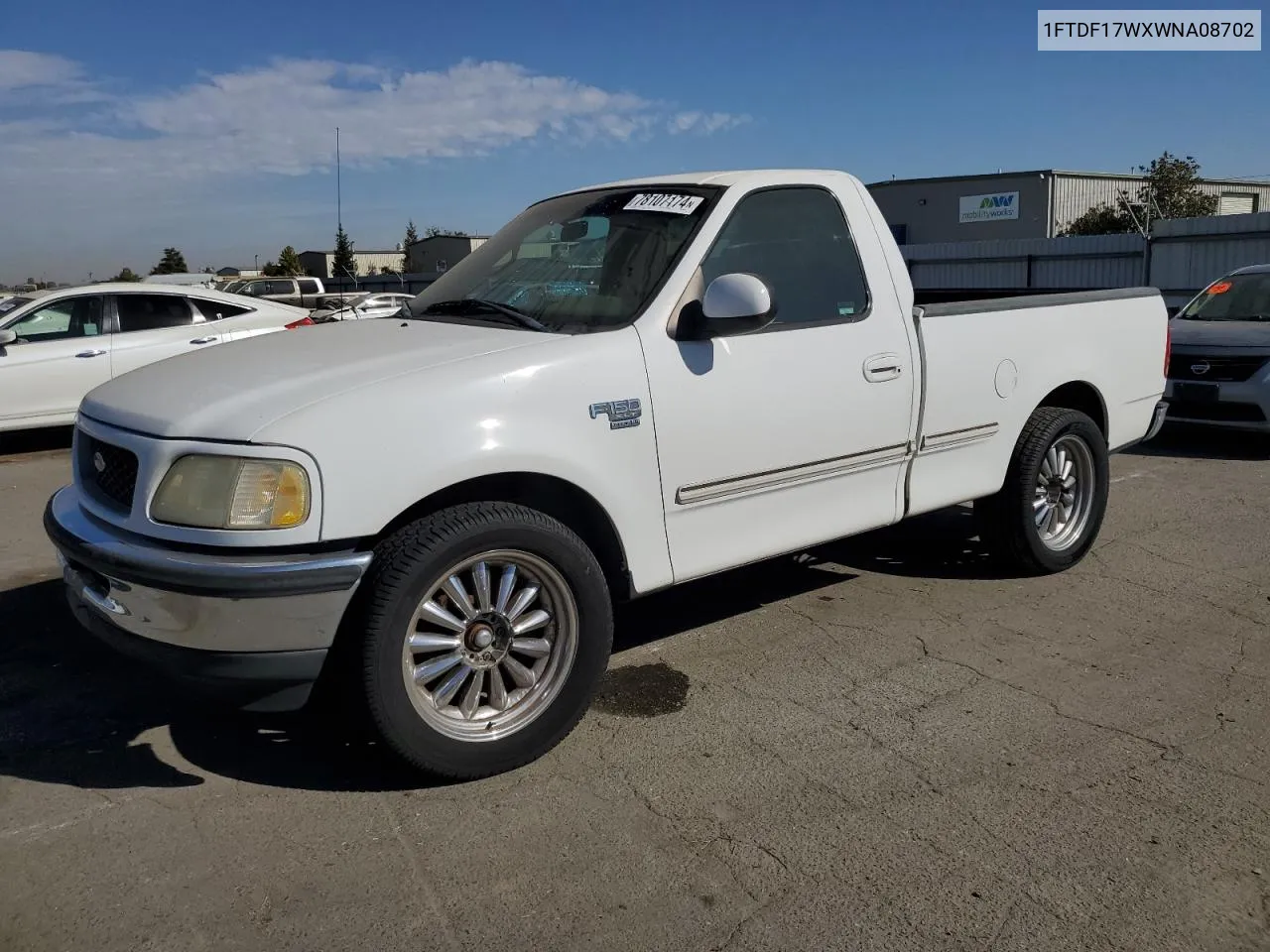 1998 Ford F150 VIN: 1FTDF17WXWNA08702 Lot: 78107174