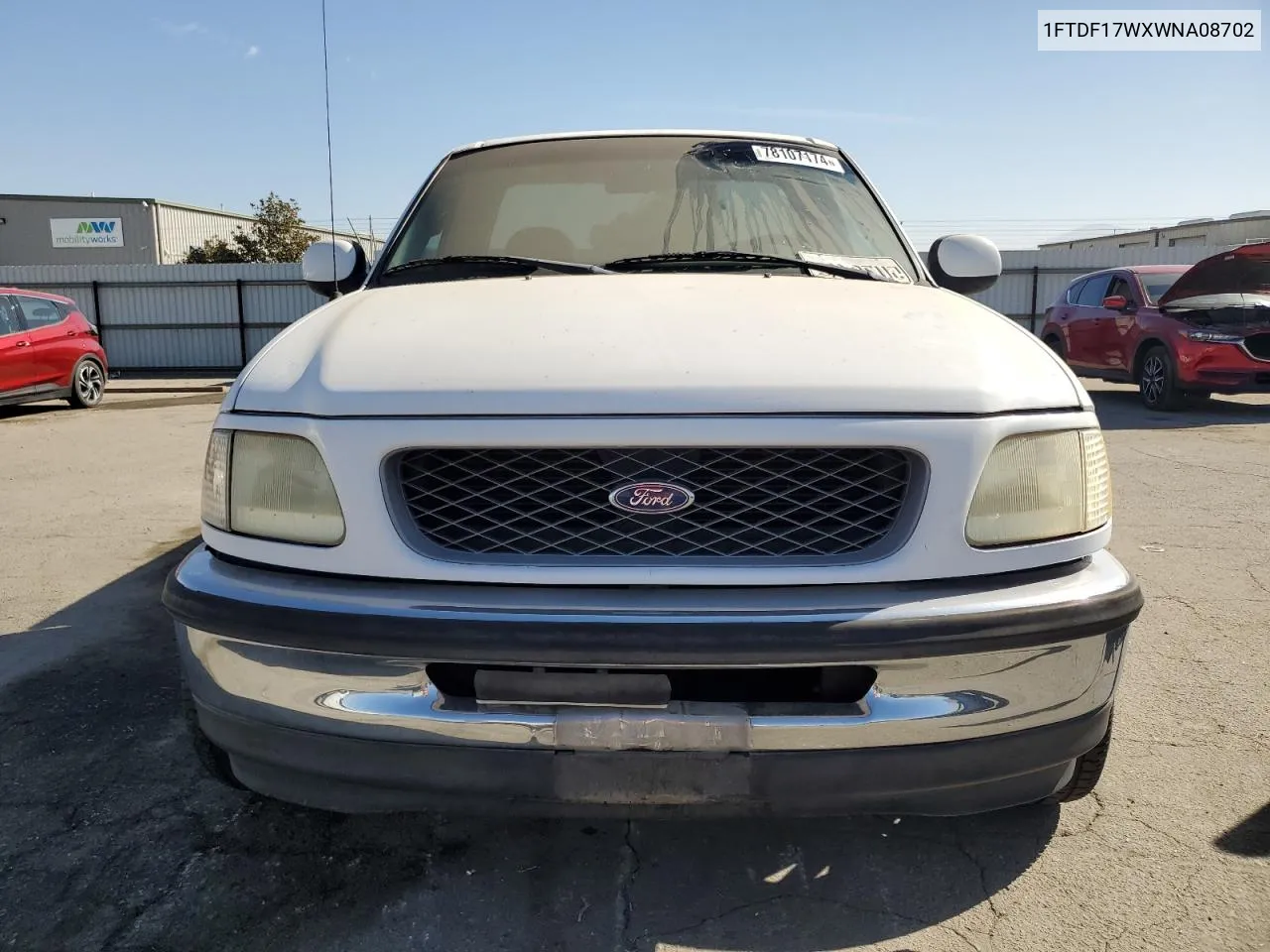 1998 Ford F150 VIN: 1FTDF17WXWNA08702 Lot: 78107174