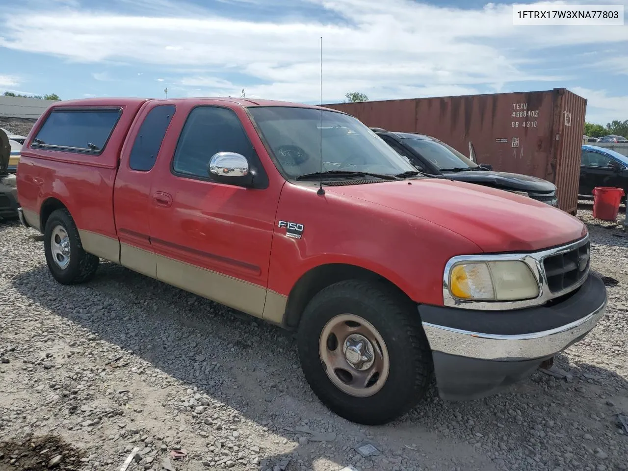 1999 Ford F150 VIN: 1FTRX17W3XNA77803 Lot: 58841654