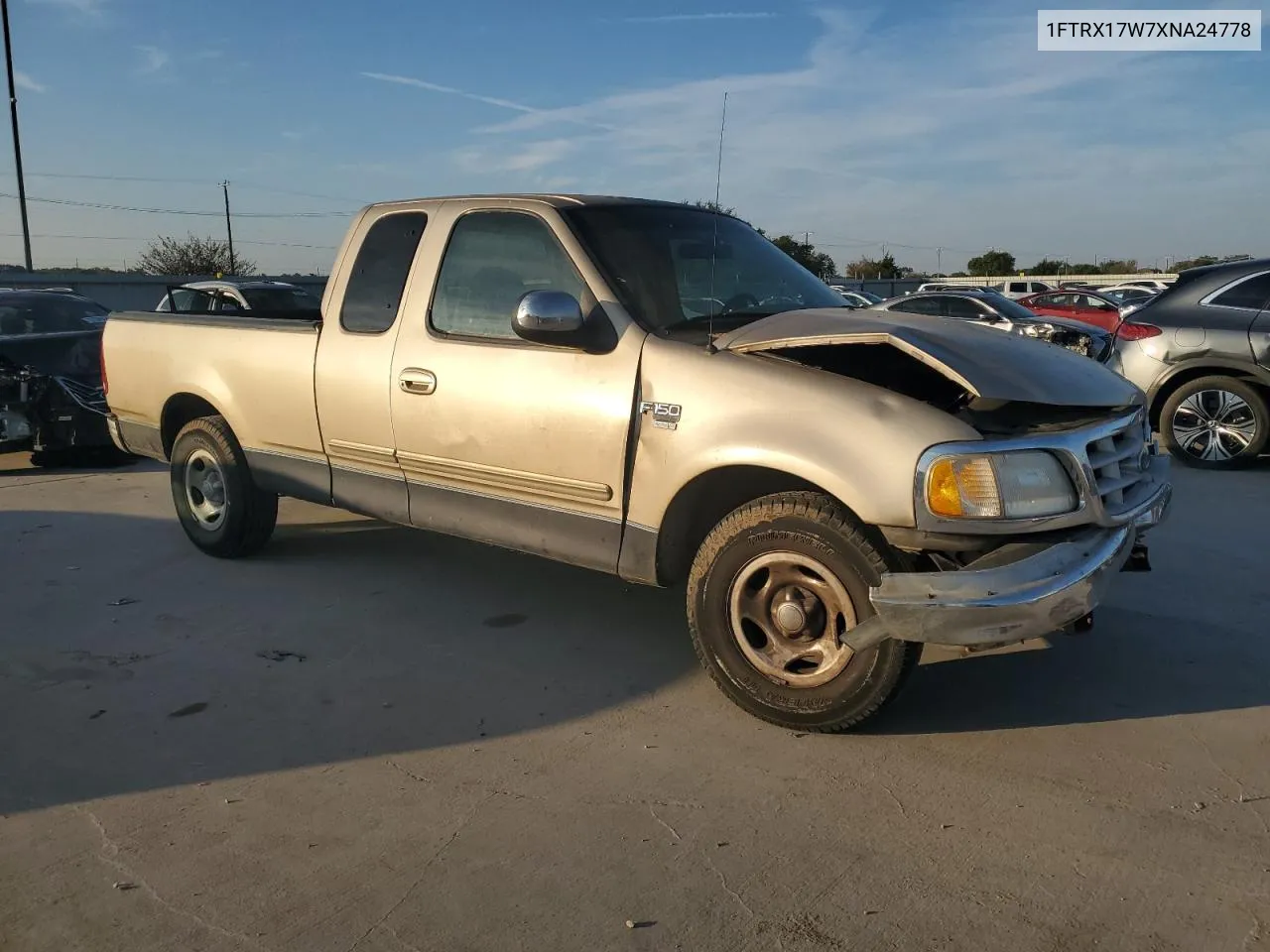 1999 Ford F150 VIN: 1FTRX17W7XNA24778 Lot: 72520204