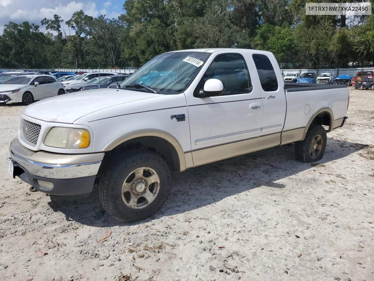 1999 Ford F150 VIN: 1FTRX18W7XKA22450 Lot: 76015114