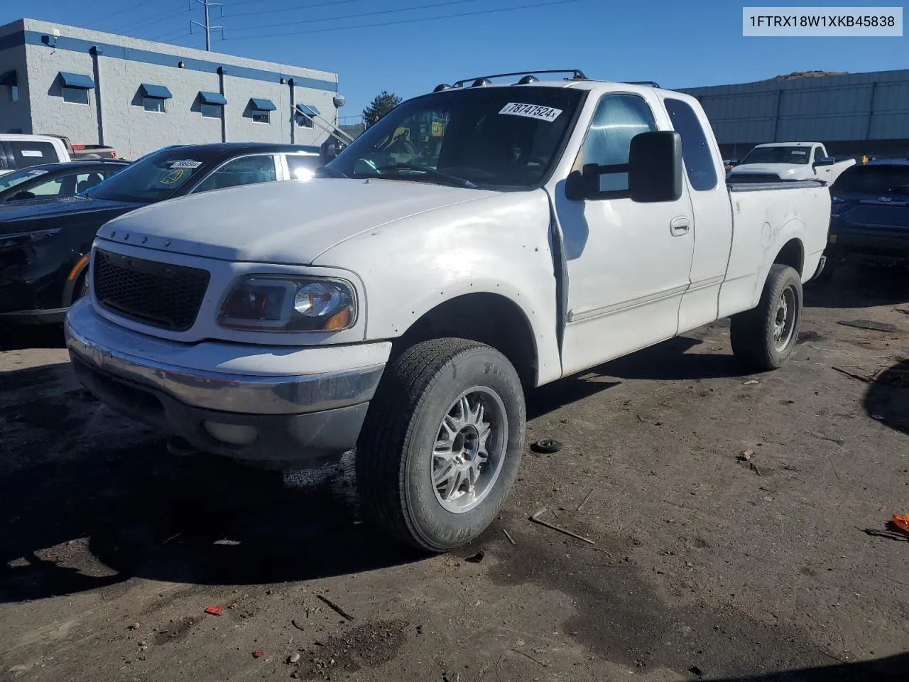 1999 Ford F150 VIN: 1FTRX18W1XKB45838 Lot: 78747524