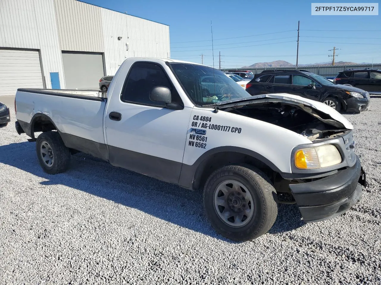 2000 Ford F150 VIN: 2FTPF17Z5YCA99717 Lot: 70658194