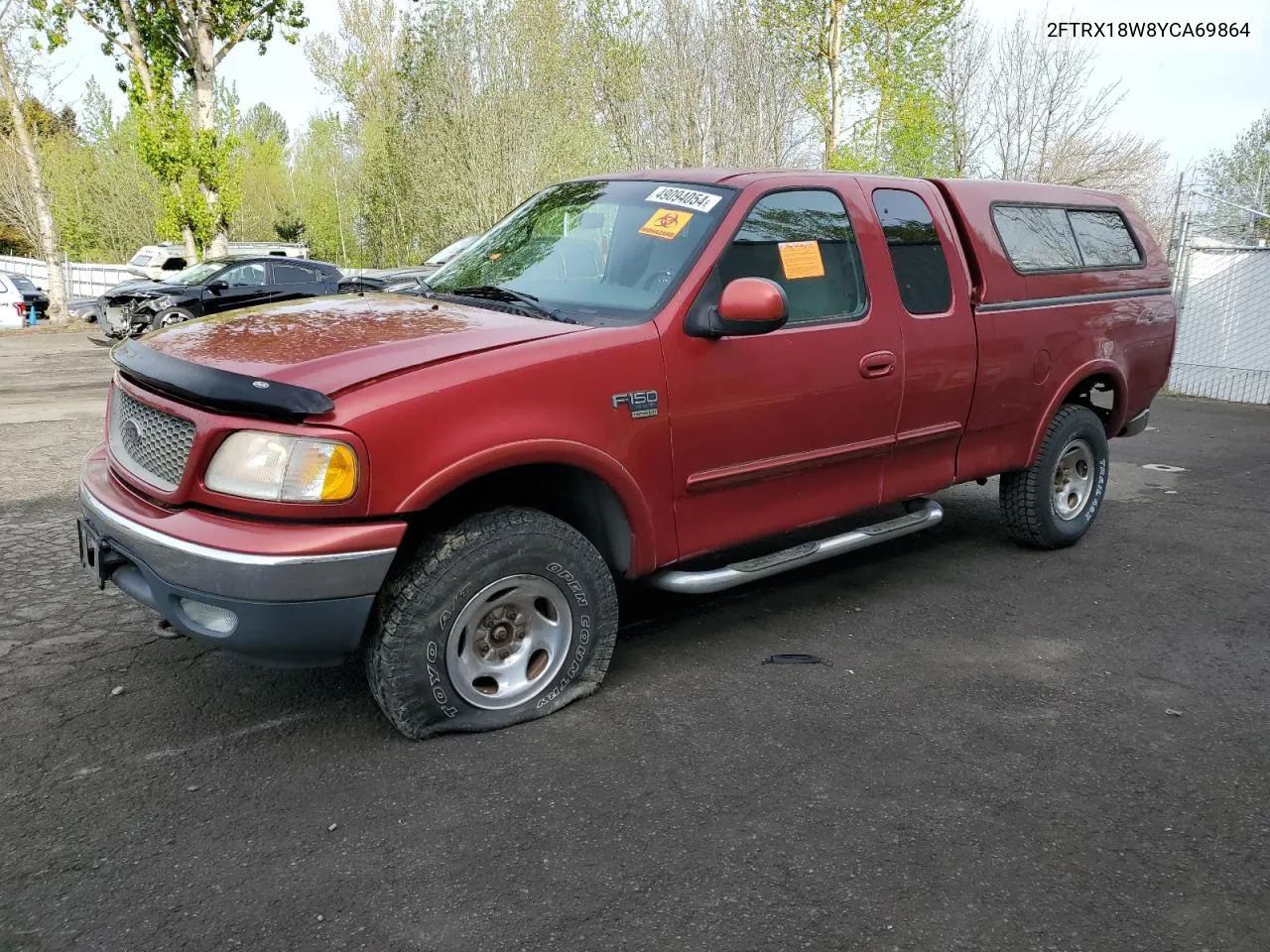 2000 Ford F150 VIN: 2FTRX18W8YCA69864 Lot: 71299804