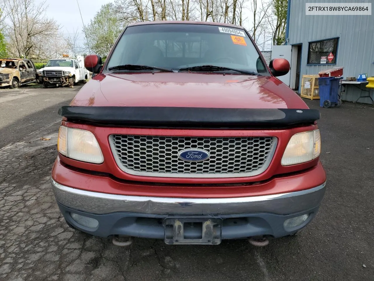 2000 Ford F150 VIN: 2FTRX18W8YCA69864 Lot: 71299804