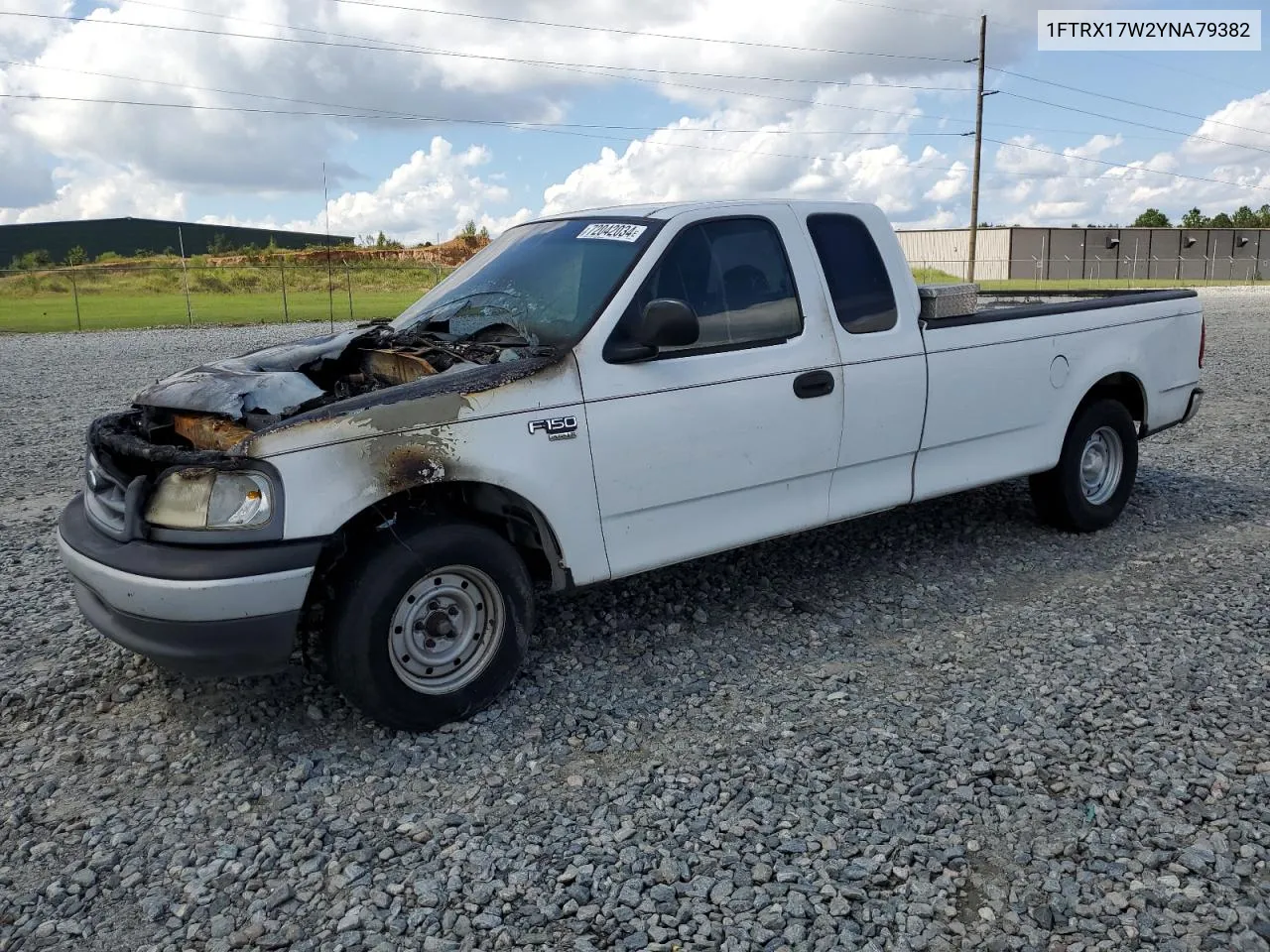 2000 Ford F150 VIN: 1FTRX17W2YNA79382 Lot: 72042034