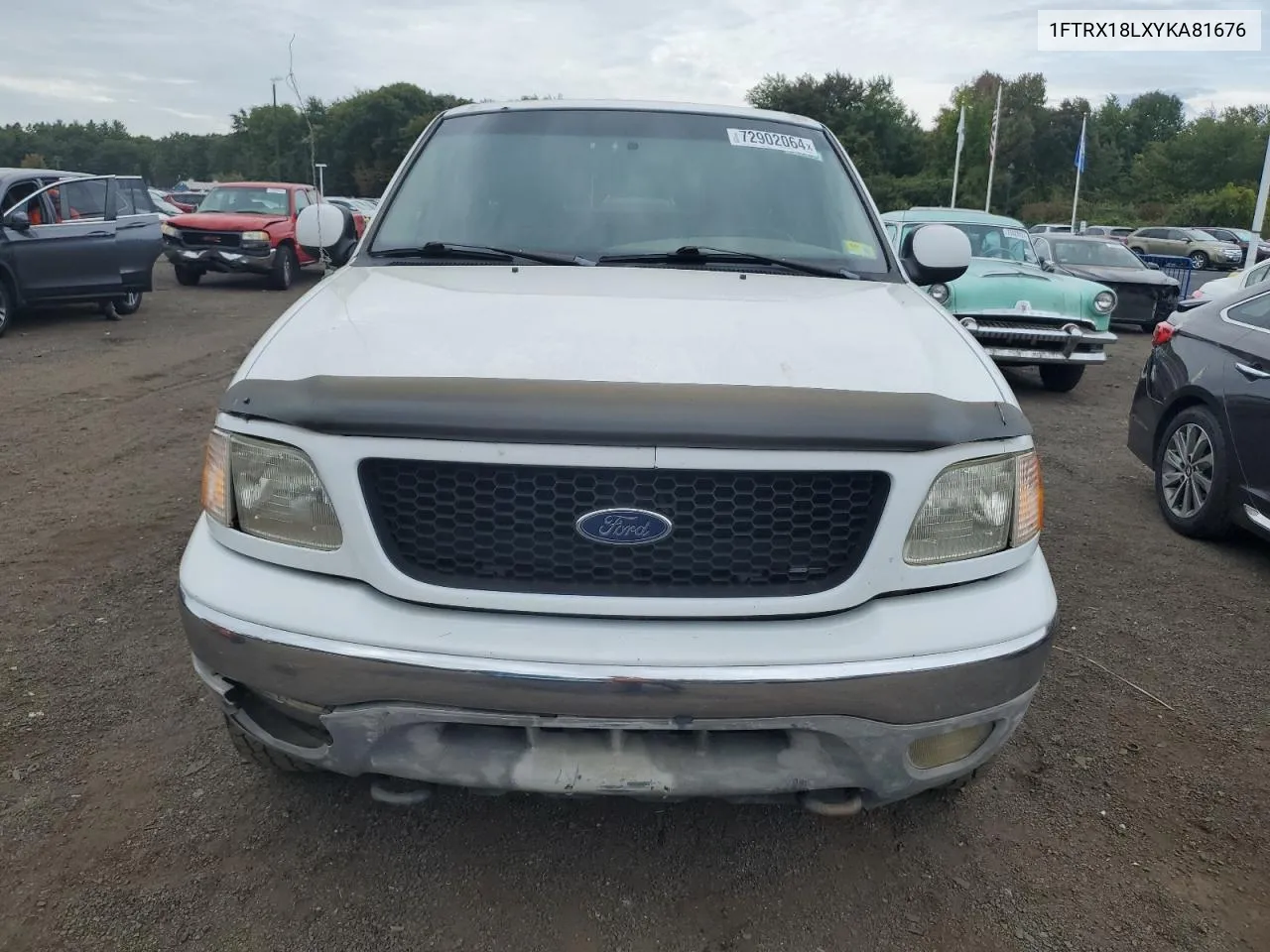 2000 Ford F150 VIN: 1FTRX18LXYKA81676 Lot: 72902064