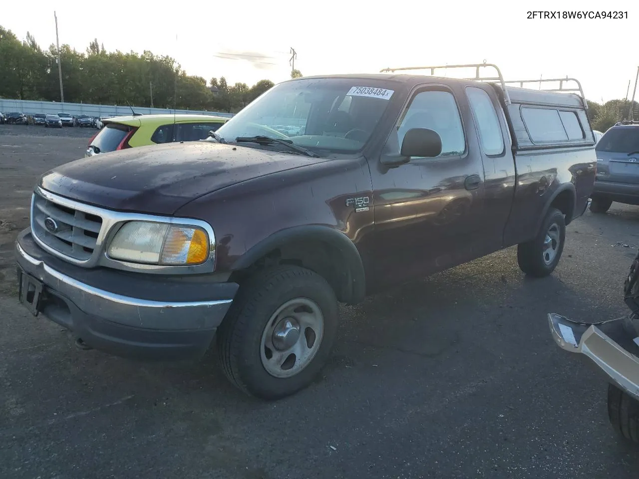 2000 Ford F150 VIN: 2FTRX18W6YCA94231 Lot: 75038484