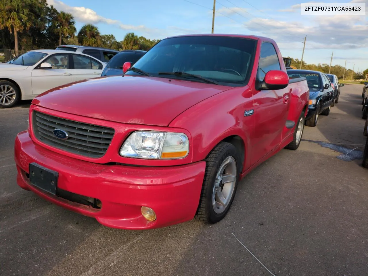 2000 Ford F150 Svt Lightning VIN: 2FTZF0731YCA55423 Lot: 75110654