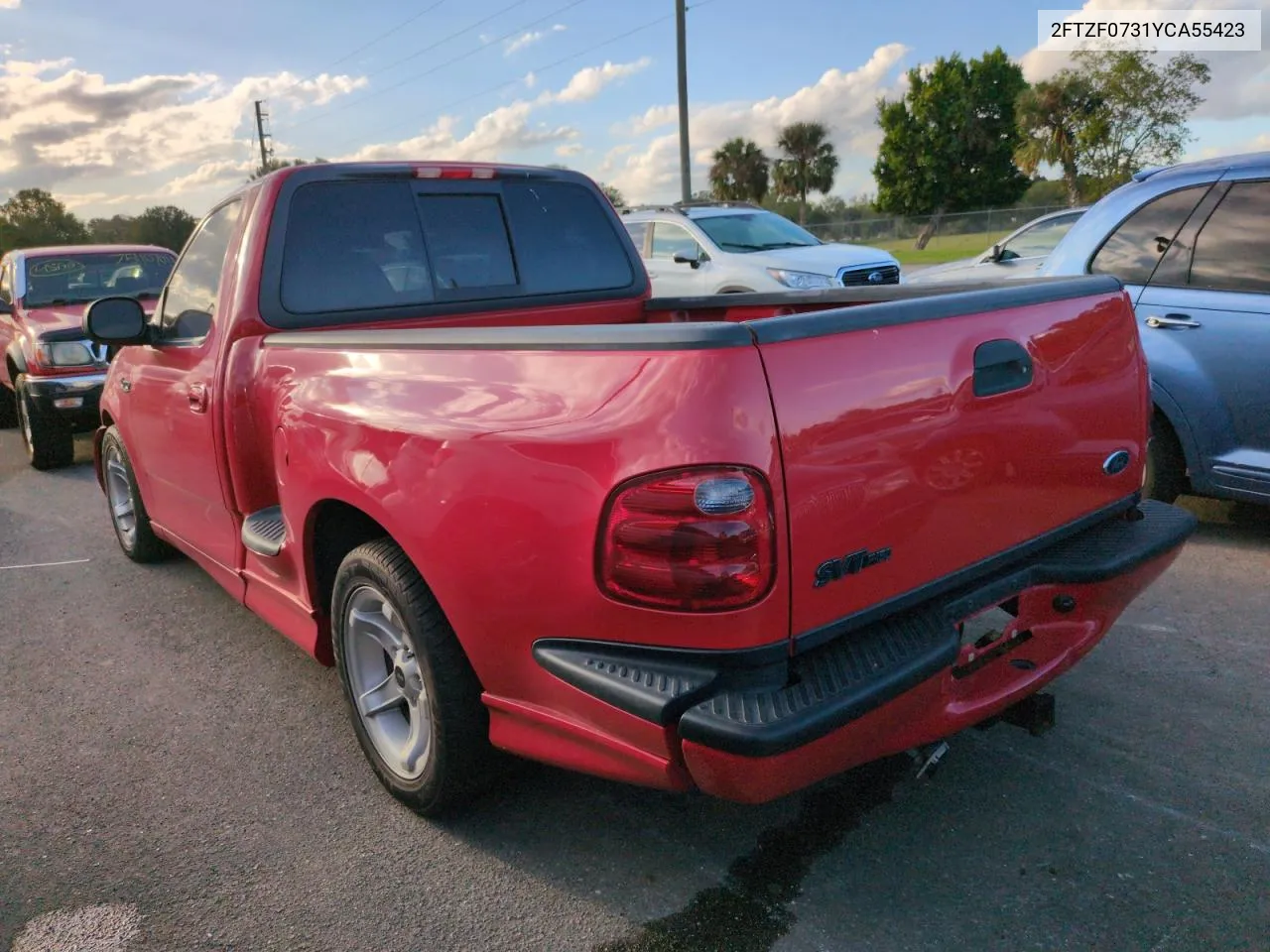 2000 Ford F150 Svt Lightning VIN: 2FTZF0731YCA55423 Lot: 75110654