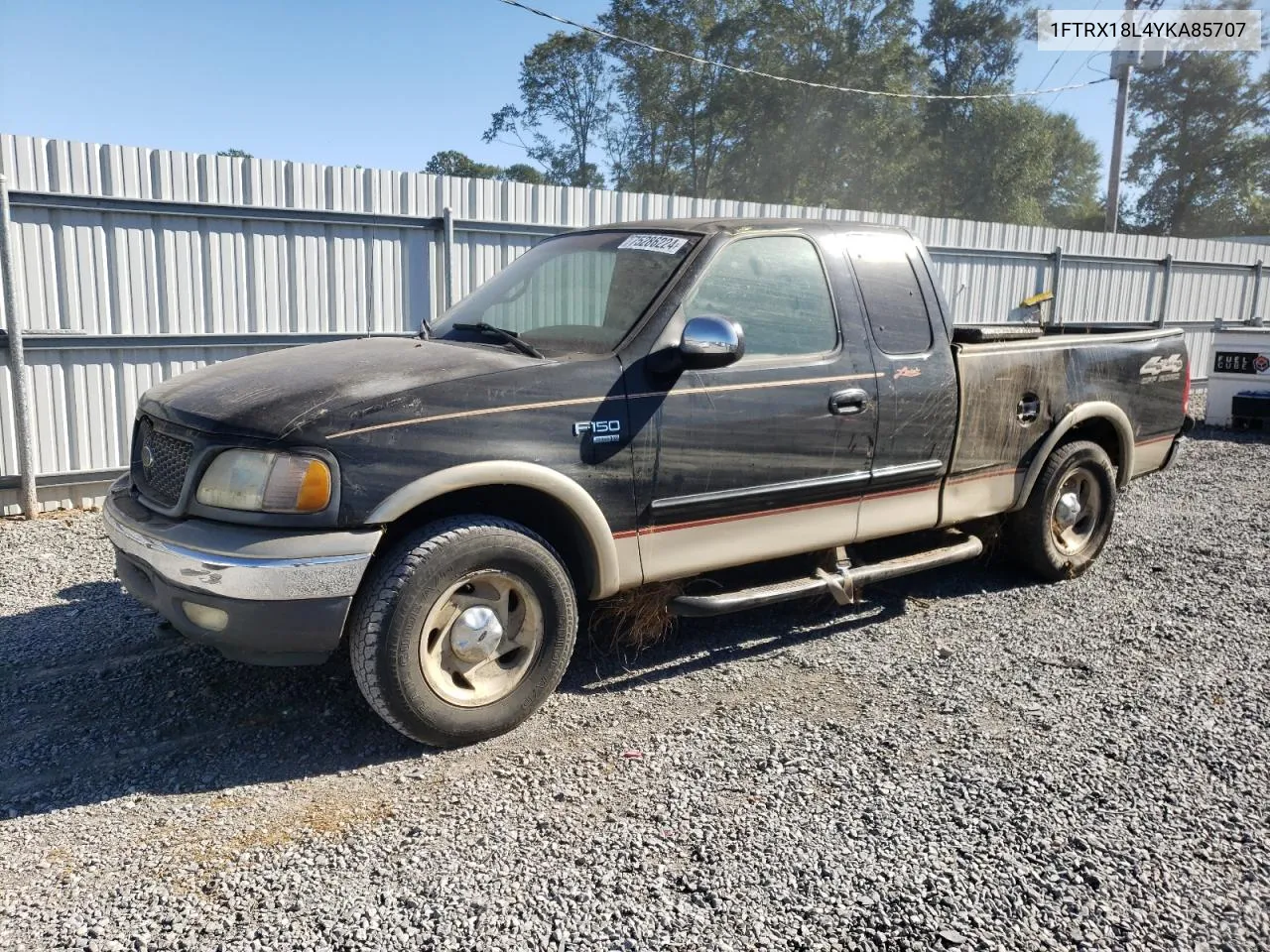 2000 Ford F150 VIN: 1FTRX18L4YKA85707 Lot: 75286224