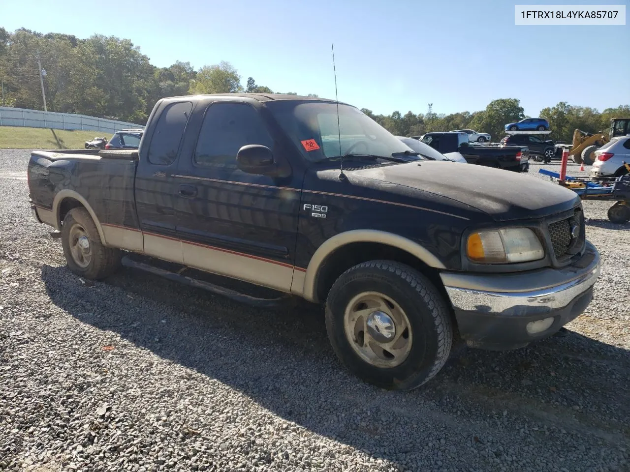 2000 Ford F150 VIN: 1FTRX18L4YKA85707 Lot: 75286224