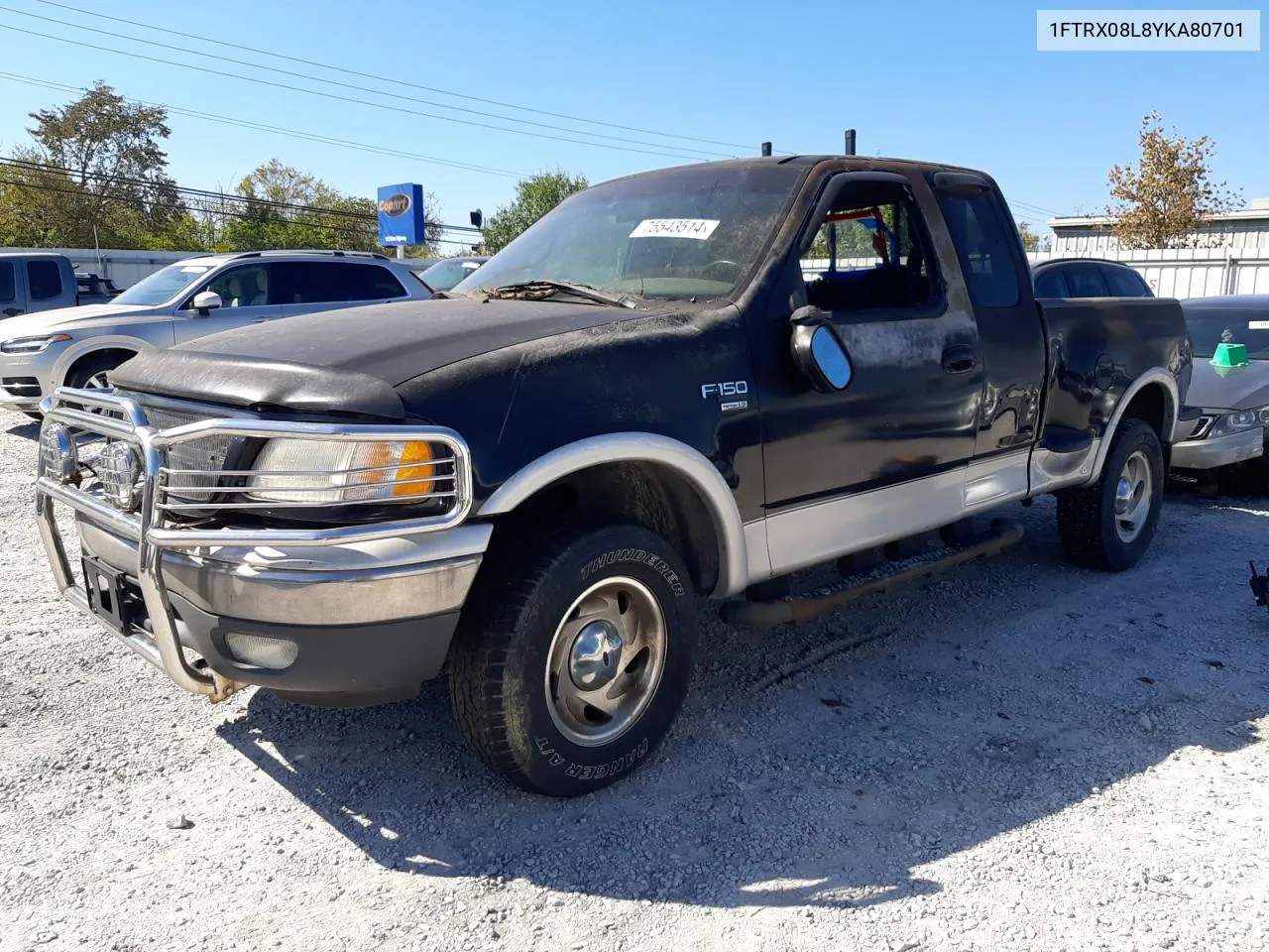 2000 Ford F150 VIN: 1FTRX08L8YKA80701 Lot: 75543514