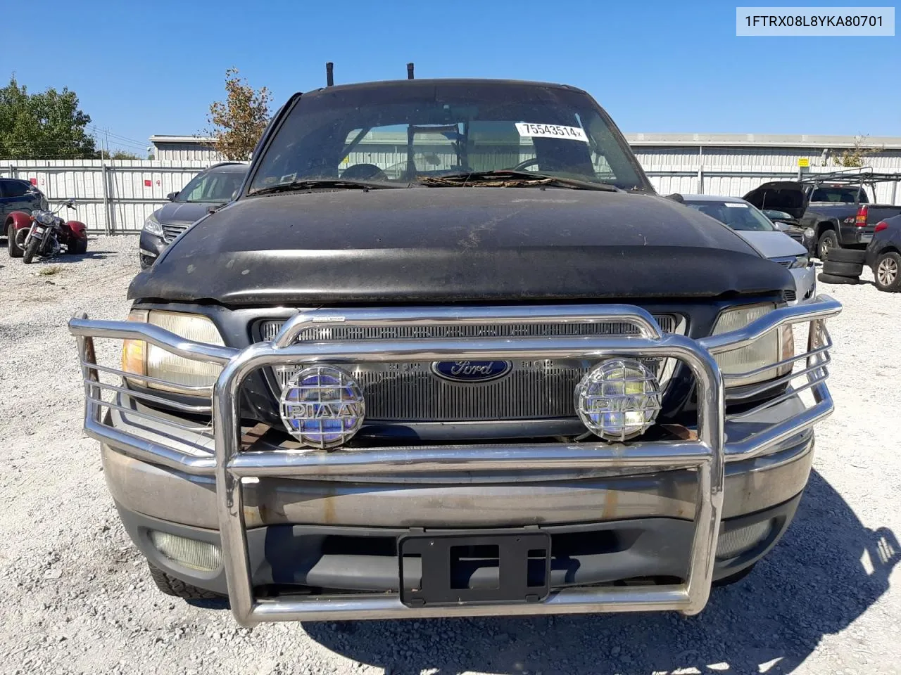 2000 Ford F150 VIN: 1FTRX08L8YKA80701 Lot: 75543514