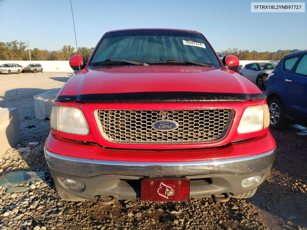 2000 Ford F150 VIN: 1FTRX18L2YNB97727 Lot: 76387274