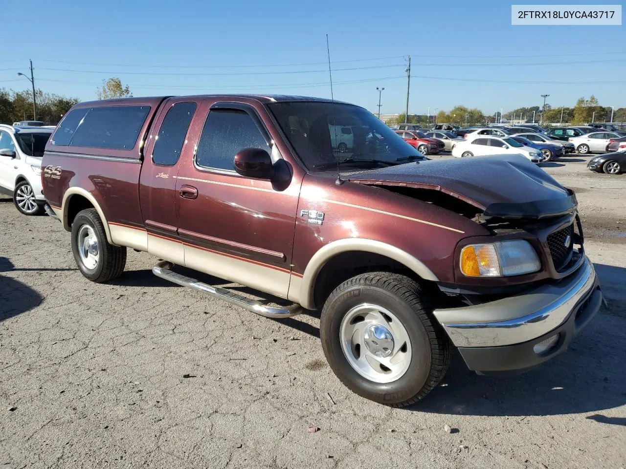 2000 Ford F150 VIN: 2FTRX18L0YCA43717 Lot: 76534284