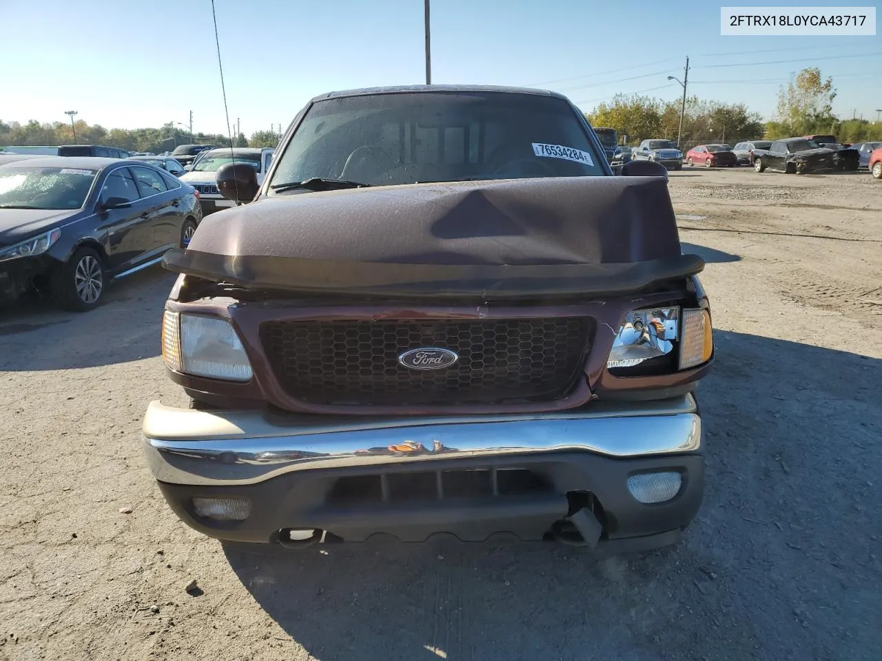 2000 Ford F150 VIN: 2FTRX18L0YCA43717 Lot: 76534284