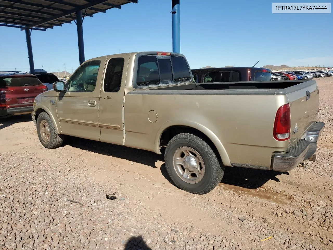 2000 Ford F150 VIN: 1FTRX17L7YKA74444 Lot: 77411604