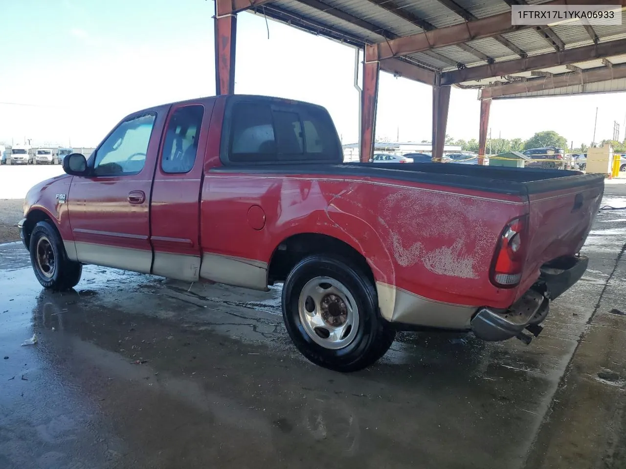 2000 Ford F150 VIN: 1FTRX17L1YKA06933 Lot: 77436354