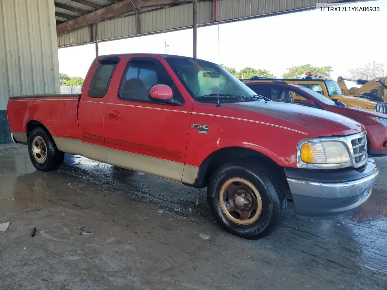 2000 Ford F150 VIN: 1FTRX17L1YKA06933 Lot: 77436354