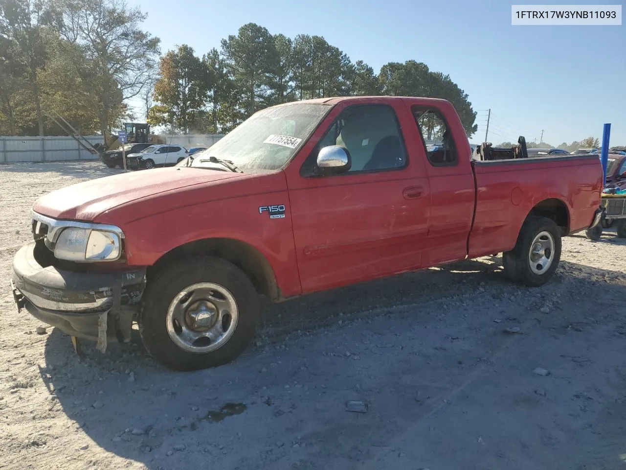 2000 Ford F150 VIN: 1FTRX17W3YNB11093 Lot: 77757554