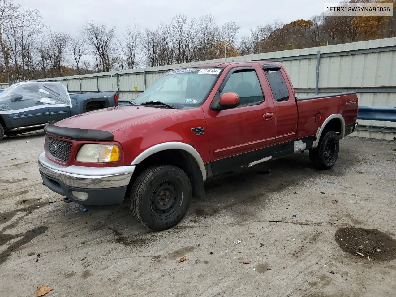 2000 Ford F150 VIN: 1FTRX18W5YNA95056 Lot: 78716134