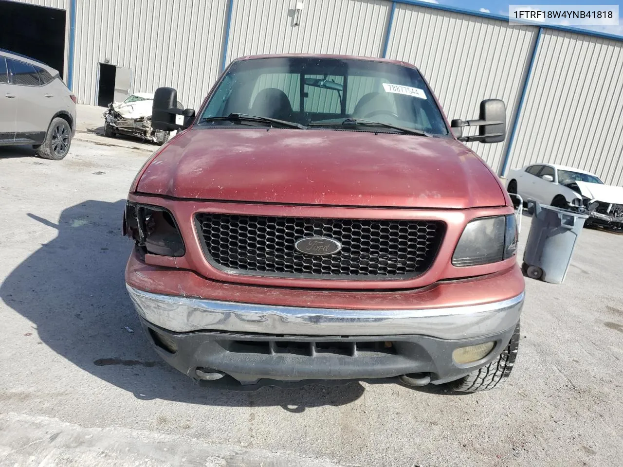 2000 Ford F150 VIN: 1FTRF18W4YNB41818 Lot: 78877544