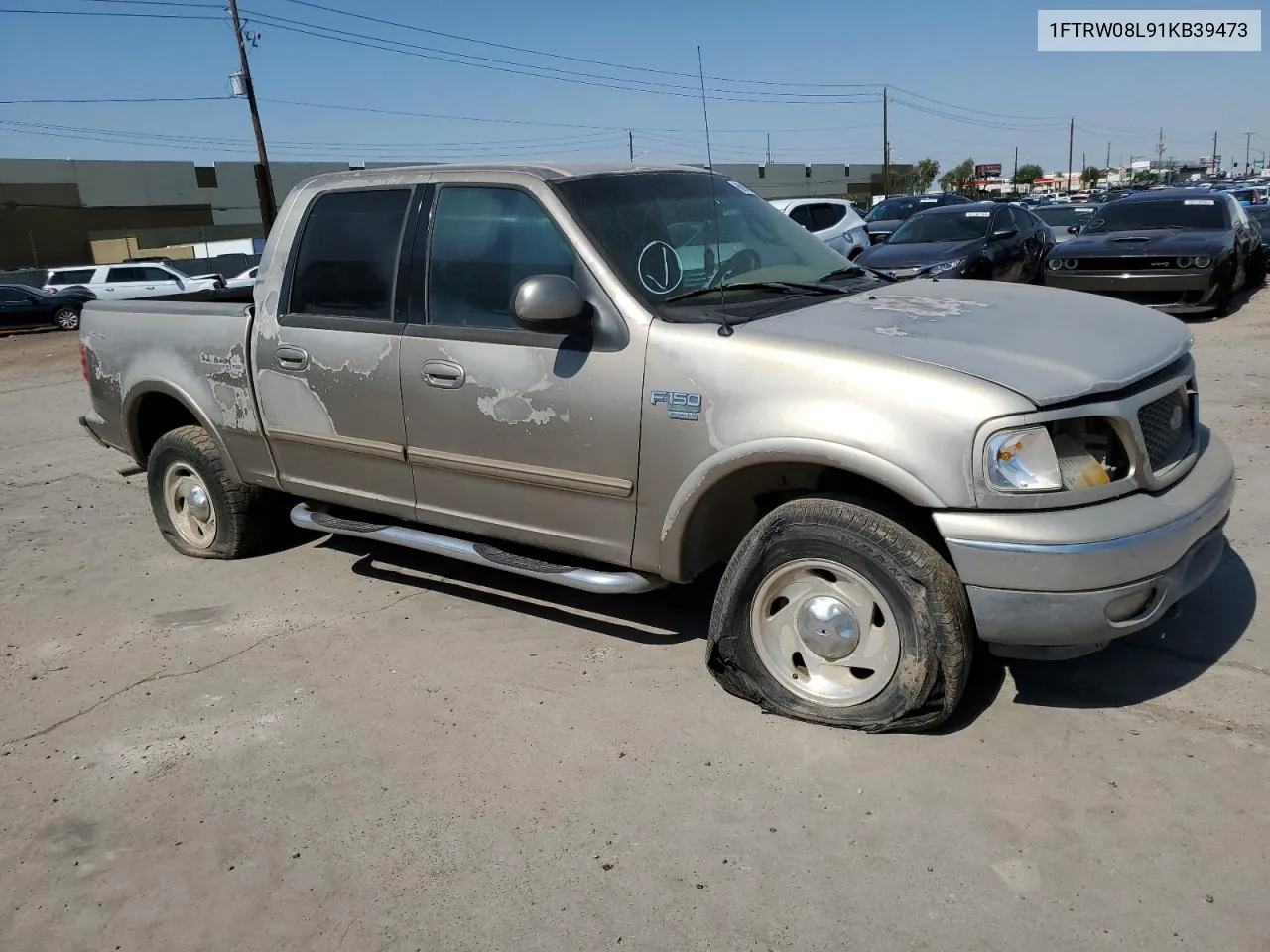 2001 Ford F150 Supercrew VIN: 1FTRW08L91KB39473 Lot: 60947584