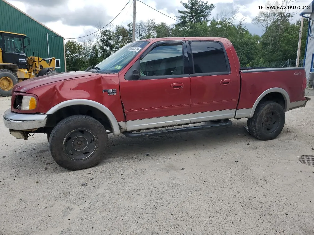 2001 Ford F150 Supercrew VIN: 1FTRW08WX1KD75043 Lot: 68133614