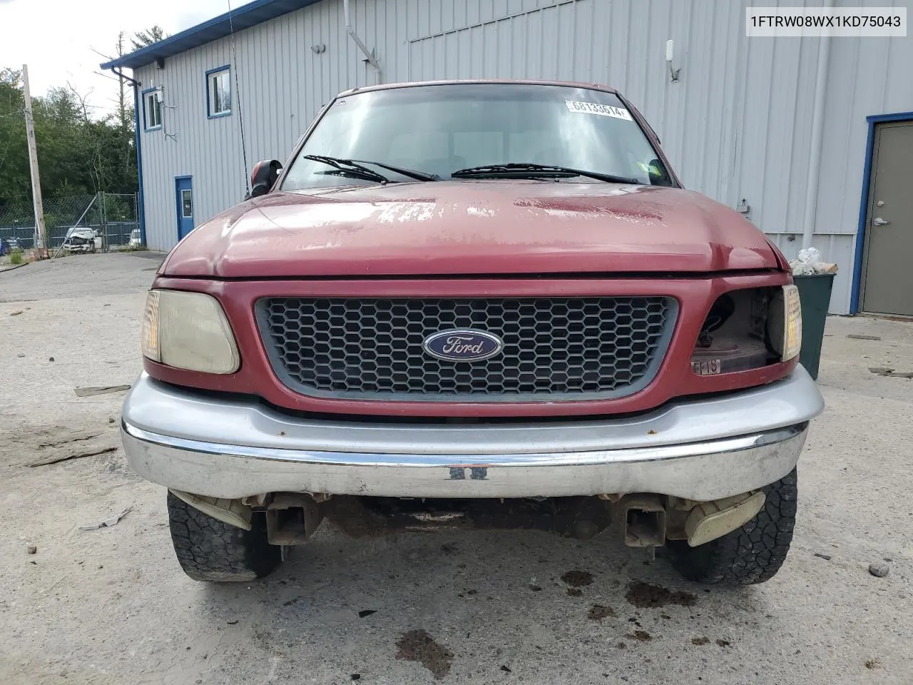 2001 Ford F150 Supercrew VIN: 1FTRW08WX1KD75043 Lot: 68133614