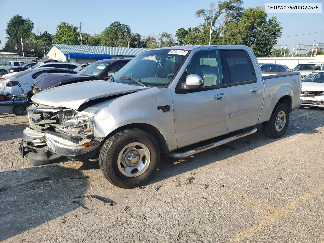 2001 Ford F150 Supercrew VIN: 1FTRW07651KC27576 Lot: 69242074