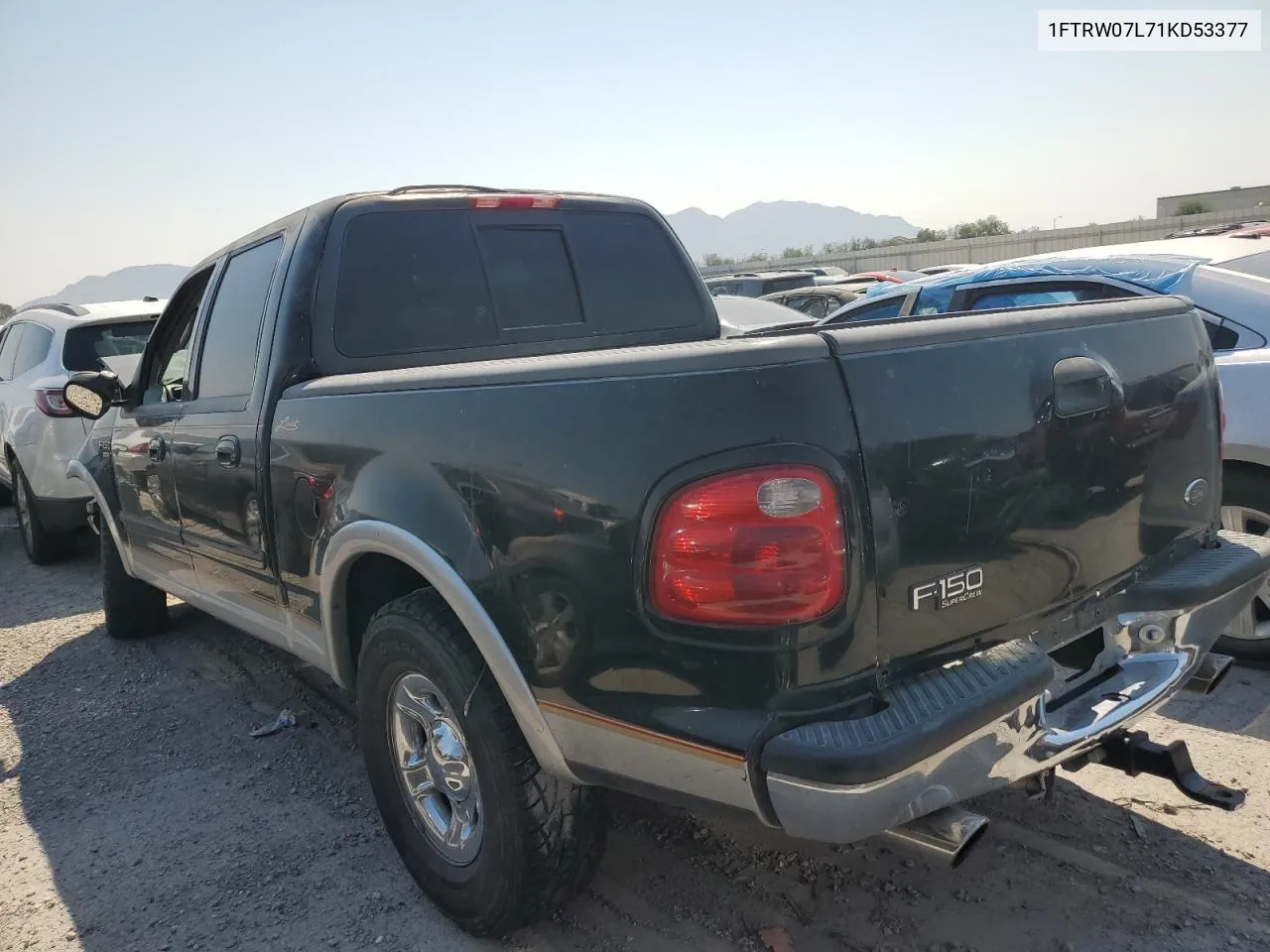 2001 Ford F150 Supercrew VIN: 1FTRW07L71KD53377 Lot: 70085824