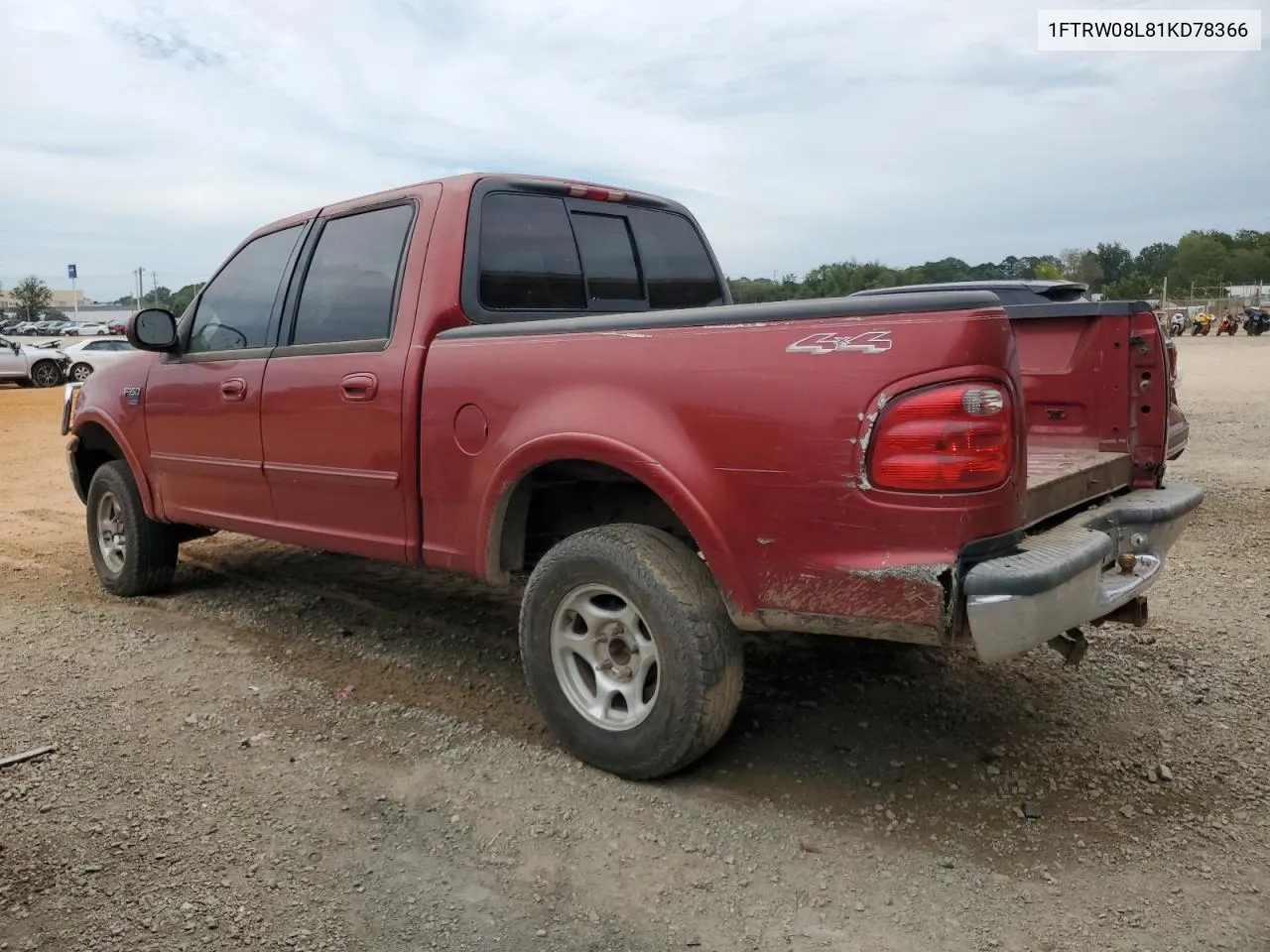 2001 Ford F150 Supercrew VIN: 1FTRW08L81KD78366 Lot: 70434564