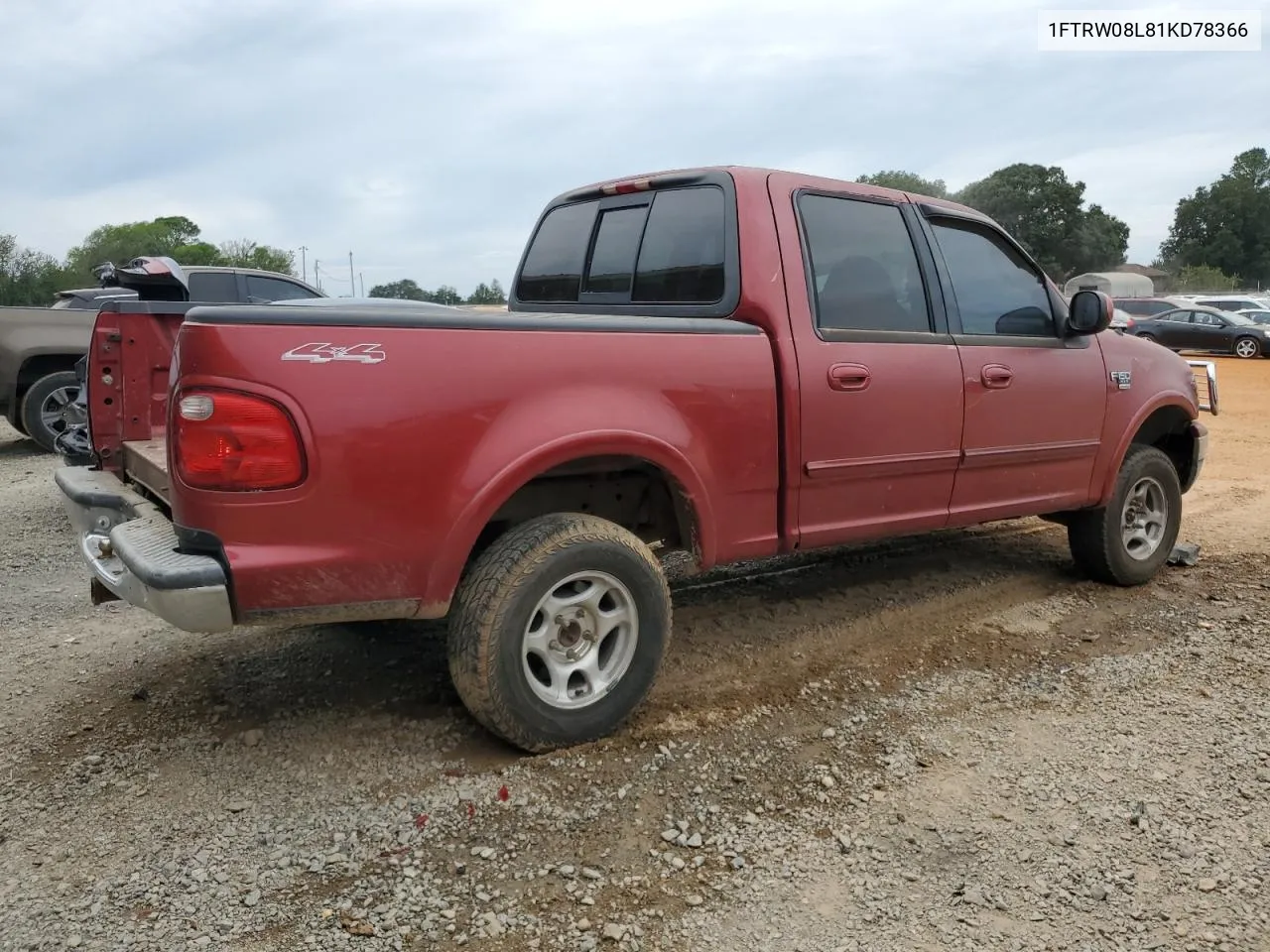 2001 Ford F150 Supercrew VIN: 1FTRW08L81KD78366 Lot: 70434564