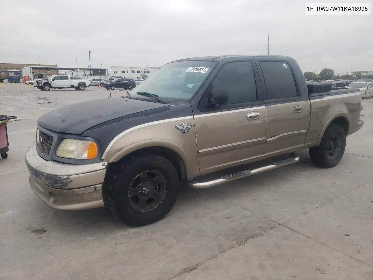 2001 Ford F150 Supercrew VIN: 1FTRW07W11KA18996 Lot: 71096834