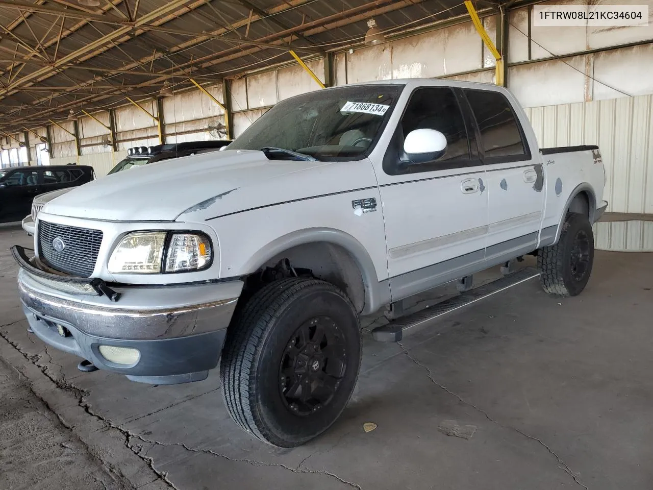 2001 Ford F150 Supercrew VIN: 1FTRW08L21KC34604 Lot: 71868134