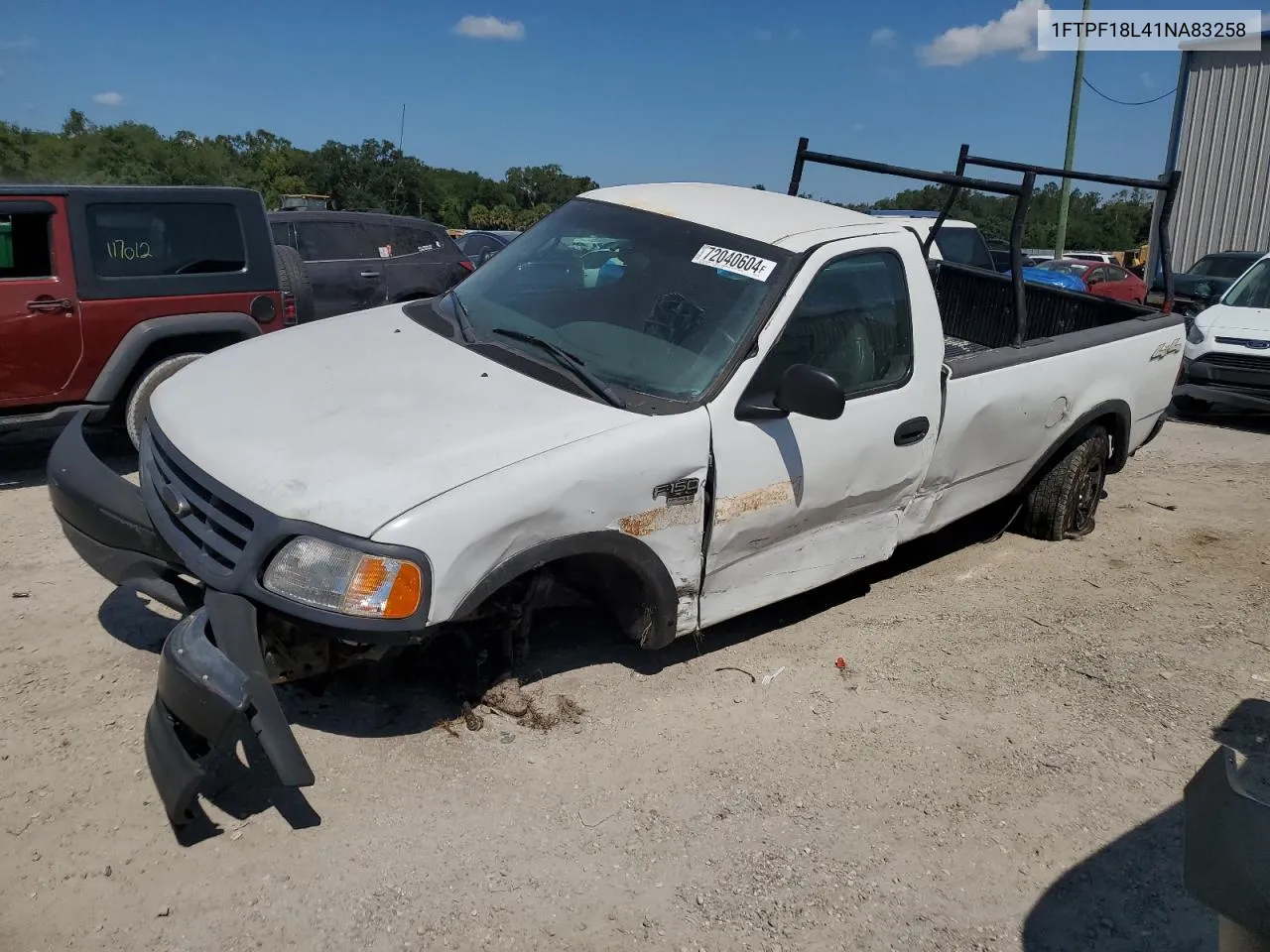 2001 Ford F150 VIN: 1FTPF18L41NA83258 Lot: 72040604